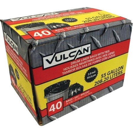 Vulcan Drum Liner, 55 gal Capacity, Poly, Black FG-03812-10A